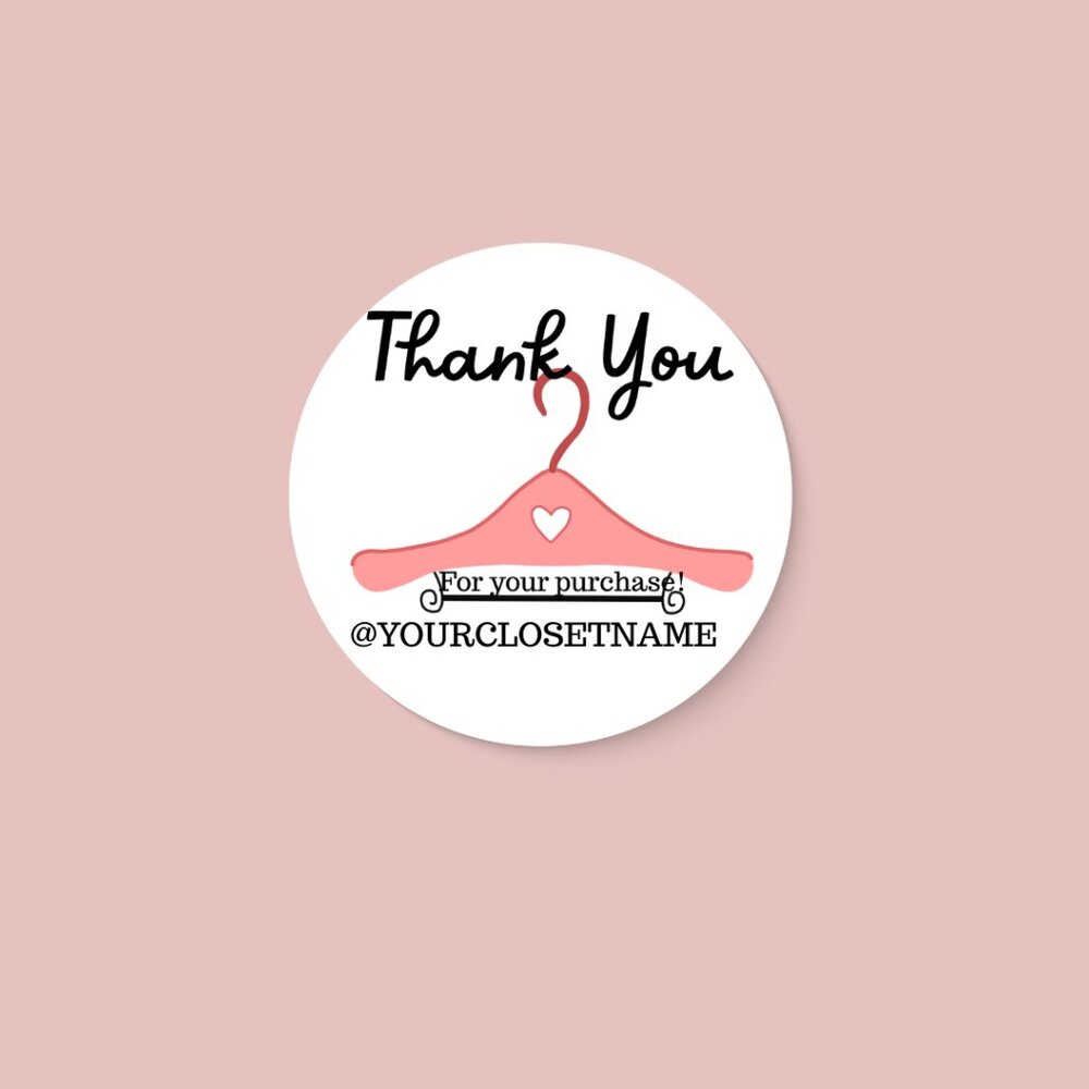 100 CT Thank You Round 2" Stickers Finish Gloss